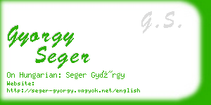 gyorgy seger business card